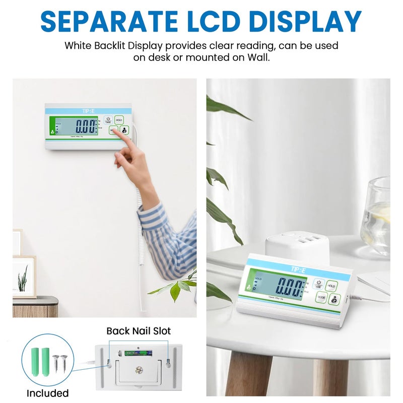 TIPRE Medical Grade Floor Scale Professional Physician Scale 660lb Wrestling Scale for Body Weight Bariatric Scale Heavy Duty Easy to Read Separate Display Screen for Home, Hospital & Physician Use - Image 5